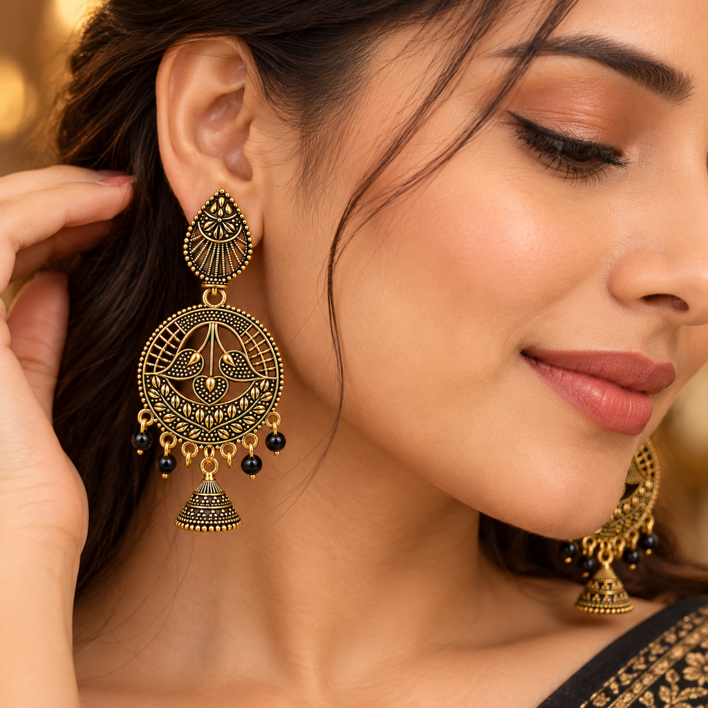 JH-102 earrings worn by model