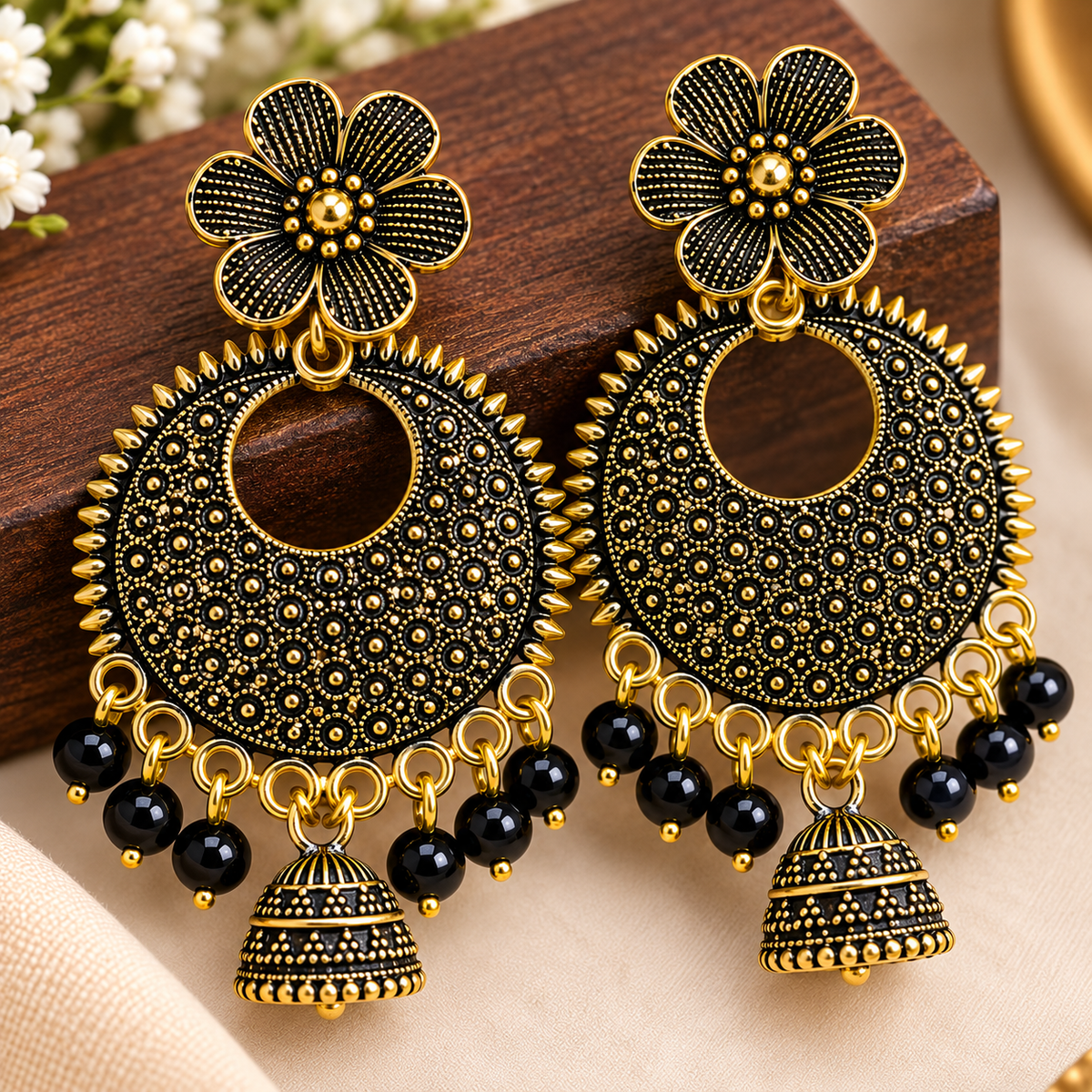 JH-103 earrings close-up detailing
