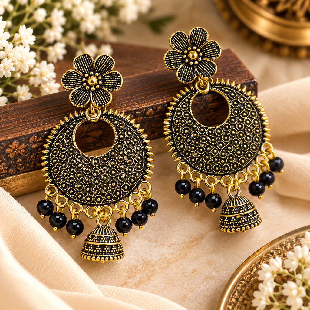 JH-103 earrings premium lifestyle photograph